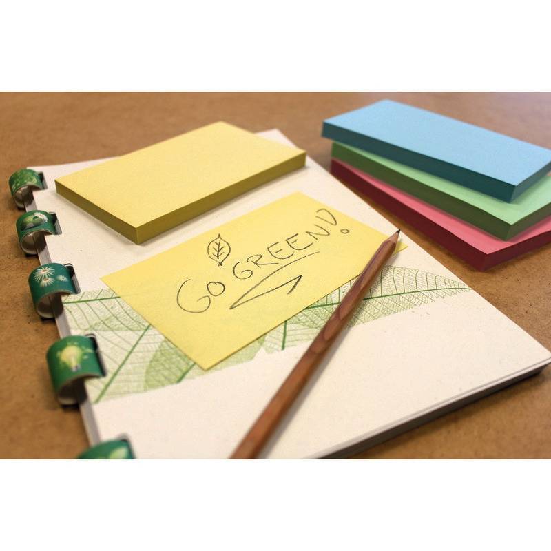 INFO NOTES Recycling Haftnotizen Nature Notes farbsortiert, 125 x 75 mm, 12 Blöc, farbig sortiert-2