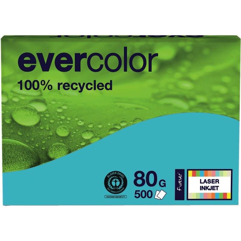 Recycling Kopierpapier evercolor, DIN A4, 80 g/m², Pack: 500 Blatt, dunkelblau