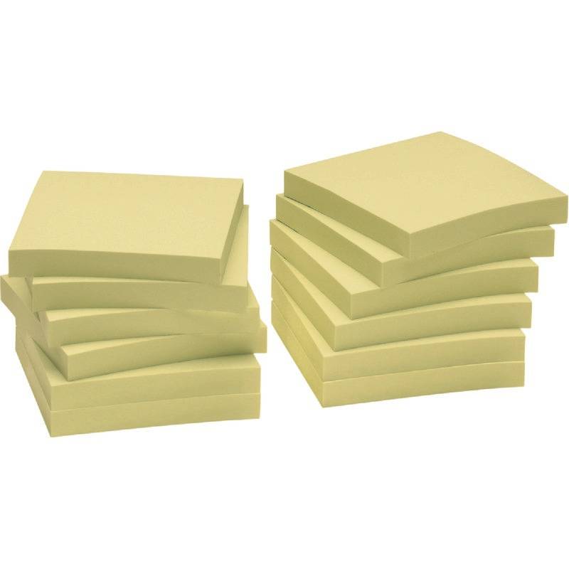 INFO NOTES Recycling Nature Z-Notes gelb, 75 x 75 mm, 12 Blöcke à 100 Blatt, gelb-2