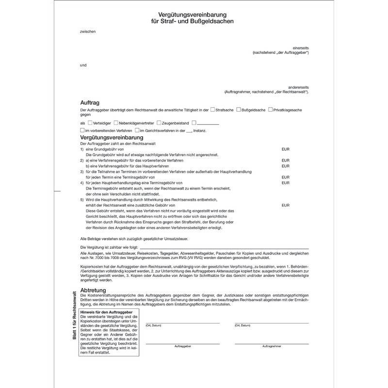 SoldanPlus Vergütungsvereinbarung für Strafsachen-0
