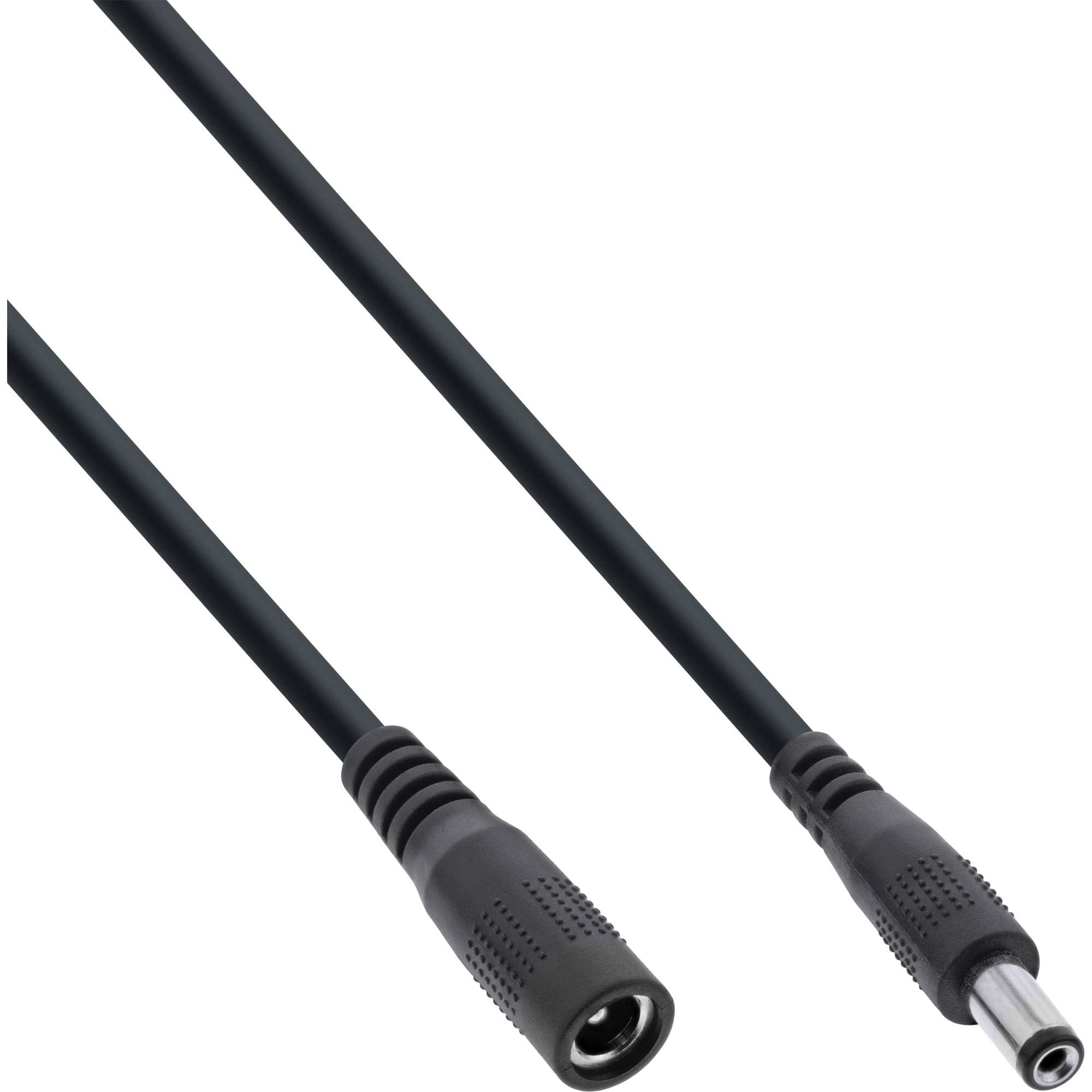 InLine® DC Verlängerungskabel, 5,5 x 2,1 mm, AWG 18, schwarz, 0,5 m-0