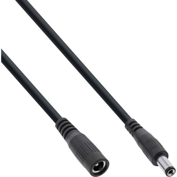 InLine® DC Verlängerungskabel, 5,5 x 2,1 mm, AWG 18, schwarz, 0,5 m