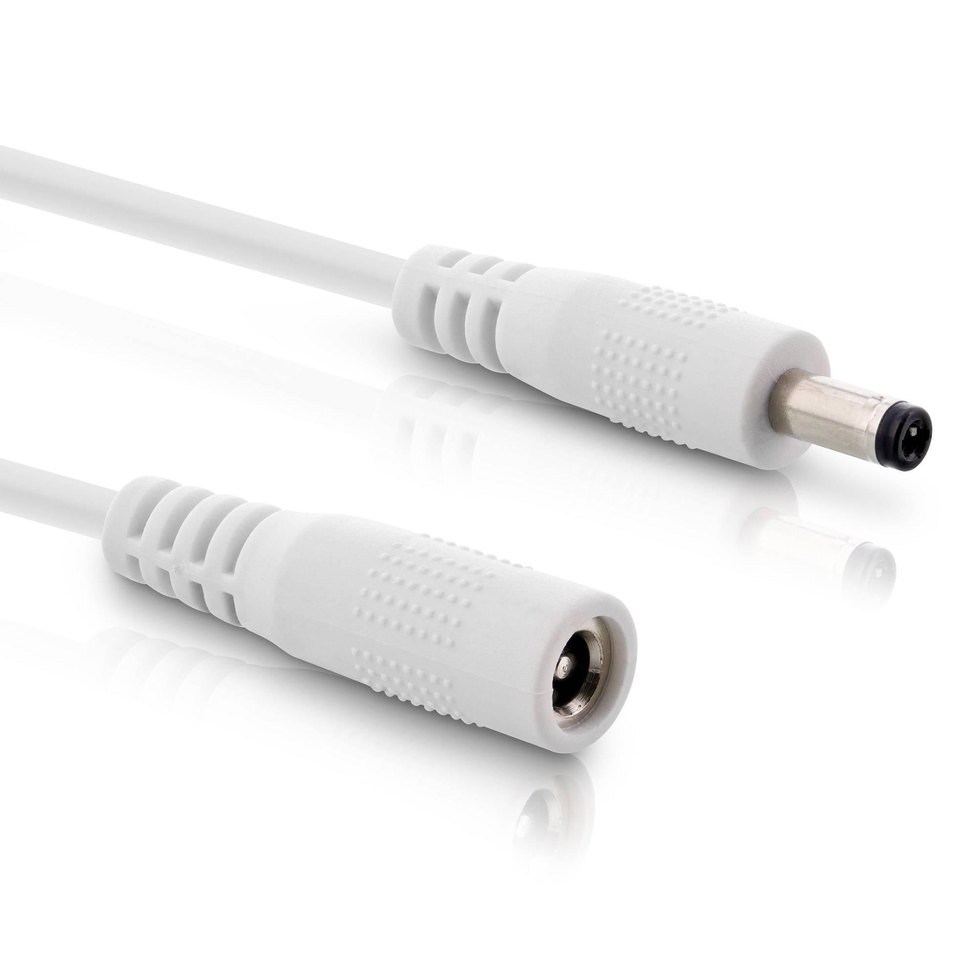 InLine® DC Verlängerungskabel, 5,5 x 2,5 mm, AWG 18, weiß, 1 m-2