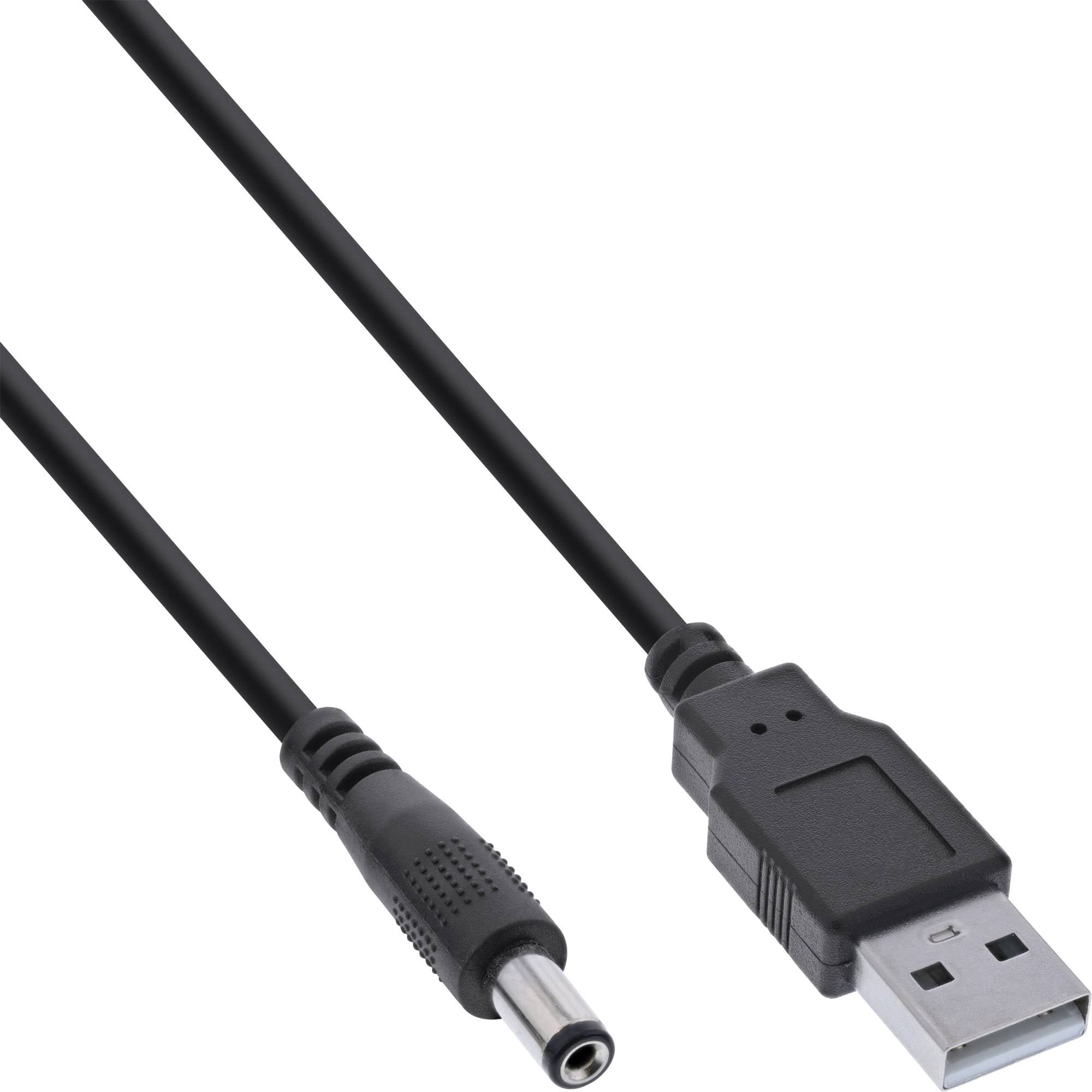 InLine® USB DC Stromadapterkabel, USB A St zu DC 5,5x2,10mm Hohlstecker, 1m-0