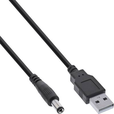 InLine® USB DC Stromadapterkabel, USB A St zu DC 5,5x2,10mm Hohlstecker, 1m-0