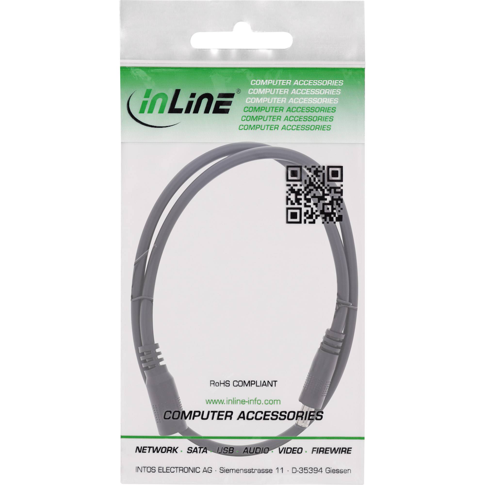 InLine® DC Verlängerungskabel, 5,5 x 2,5 mm, AWG 18, schwarz, 2 m-3