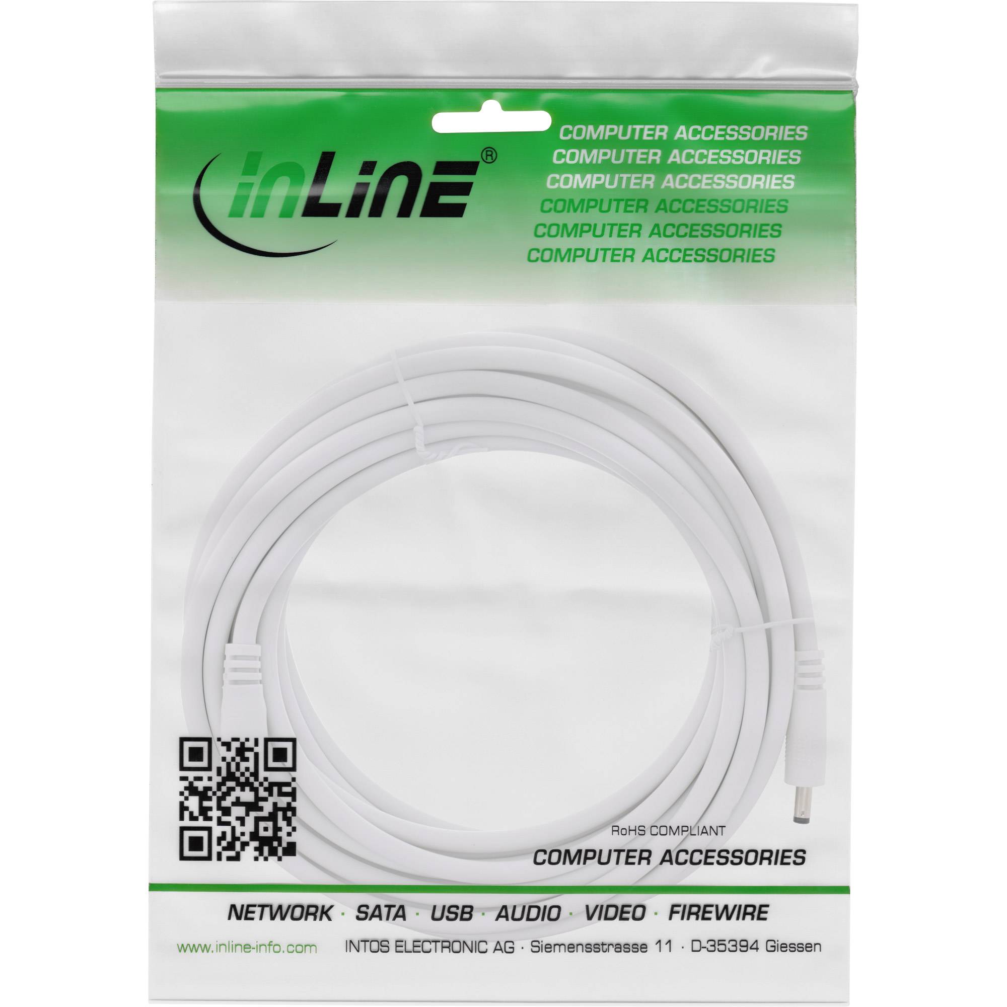 InLine® DC Verlängerungskabel, 4,0 x 1,7 mm, AWG 18, weiß, 5 m-1