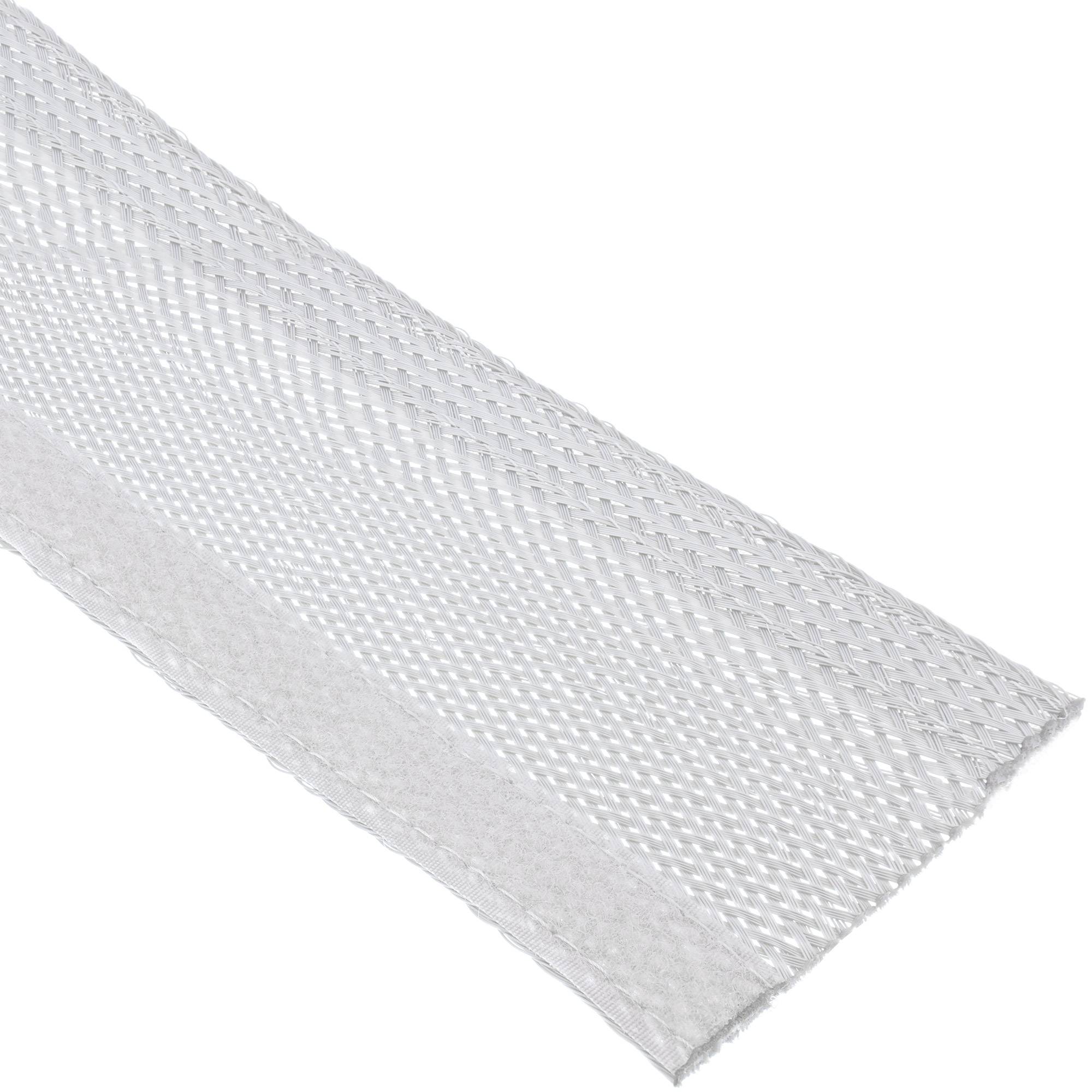 InLine® Kabelschlauch, Gewebeschlauch mit Klettverschluss, 1m x 25mm weiß-1