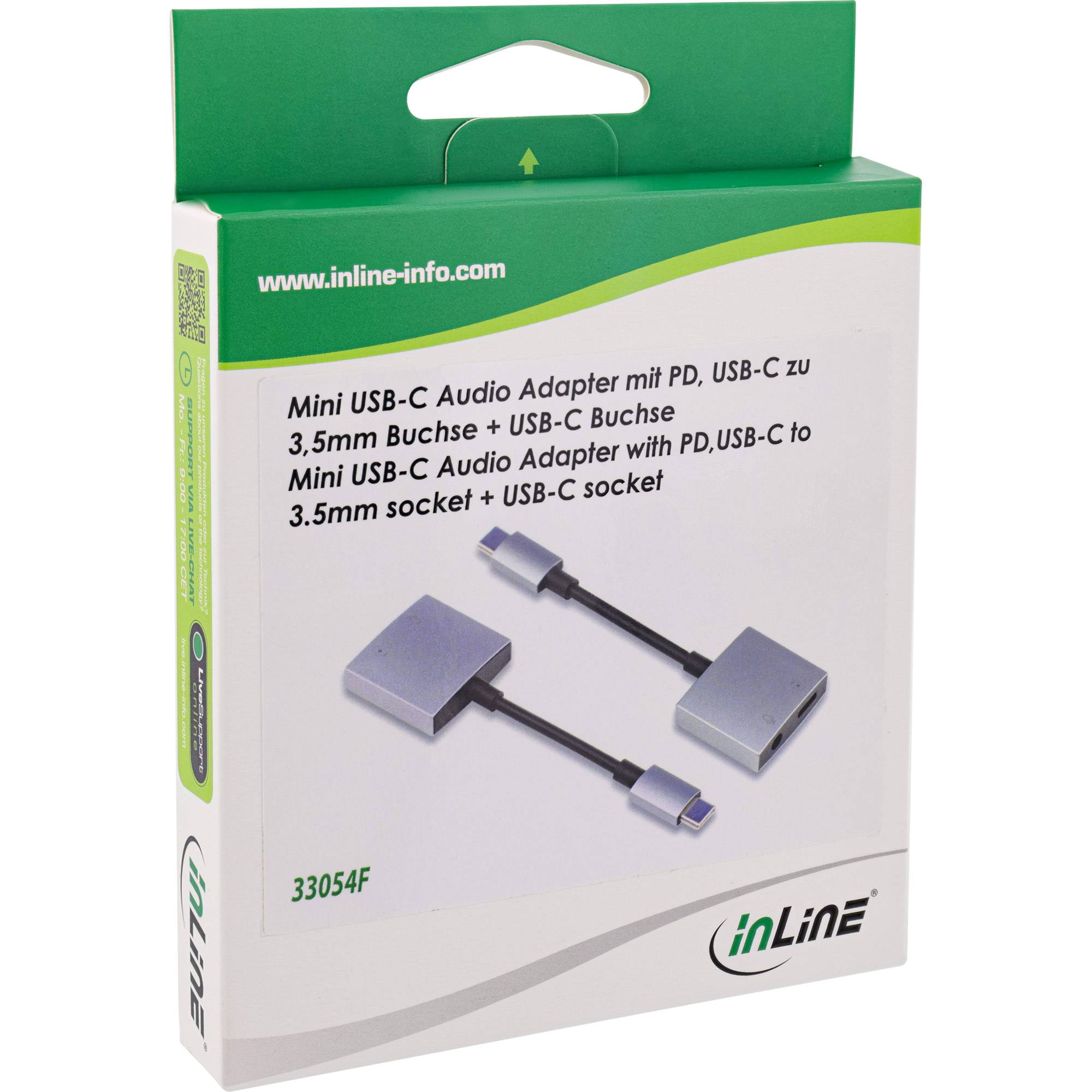 InLine® USB-C Audio Adapter, USB-C zu 3,5mm Buchse + PD 30W-4