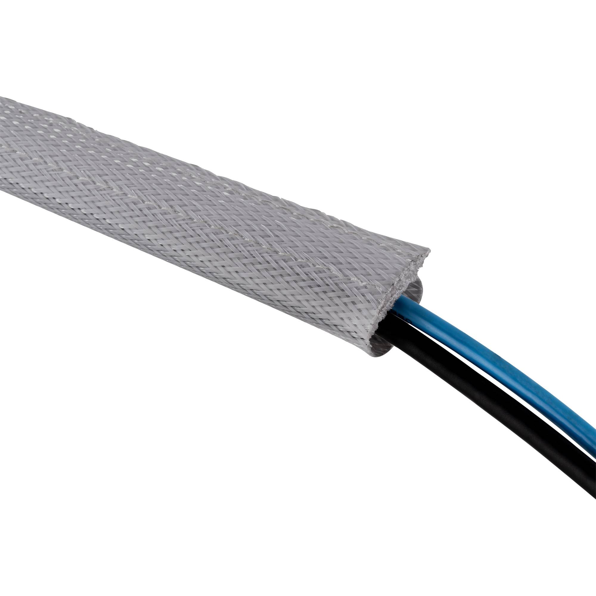 InLine® Kabelschlauch, Gewebeschlauch mit Klettverschluss, 1m x 25mm schwarz-3