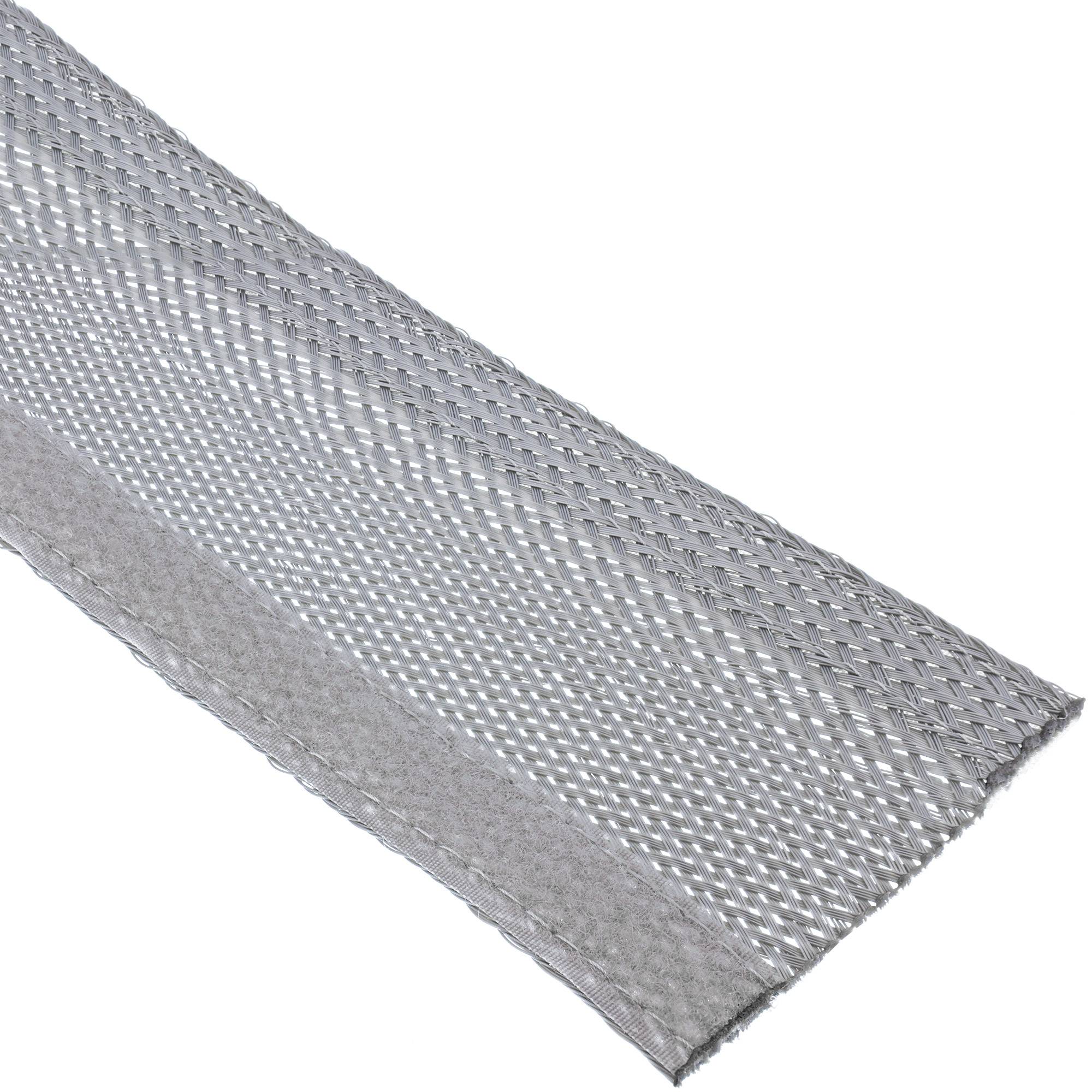 InLine® Kabelschlauch, Gewebeschlauch mit Klettverschluss, 1m x 25mm grau-3