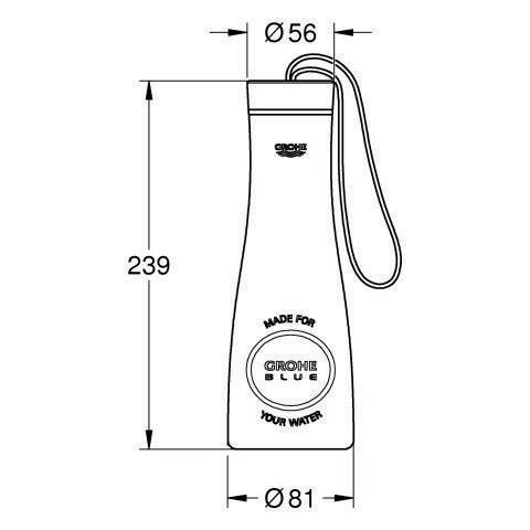 Grohe Trinkflasche Blue Flasche aus Edelstahl Volumen 450 ml-5