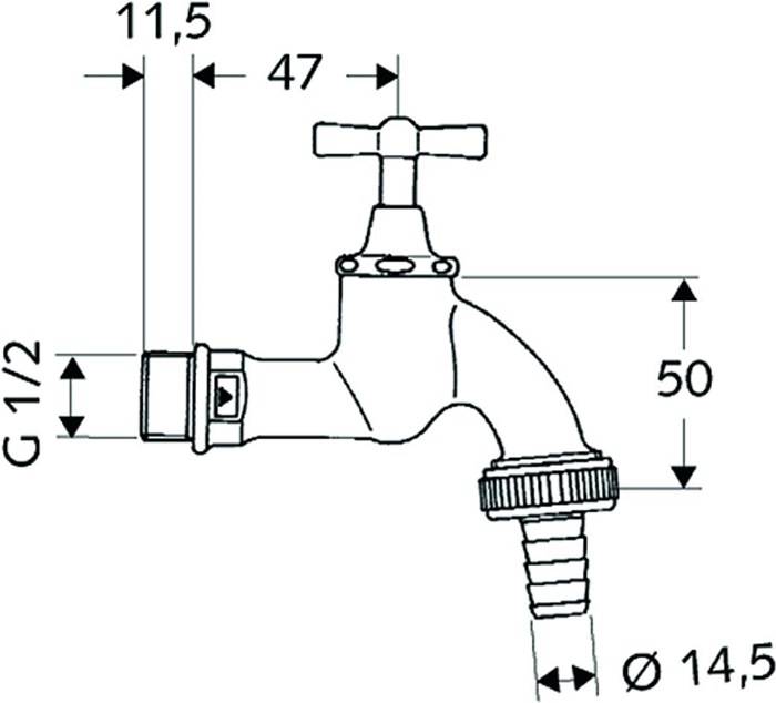 SCHELL Auslaufventil 1/2Zoll, mit Knebelgriff mattchrom-2