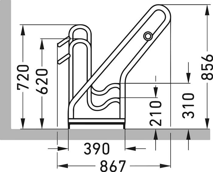 Fahrradständerreihenanlage 4504 1-s.90Grad verz.Anz.Radstände 4 z.Schr.WSM-4