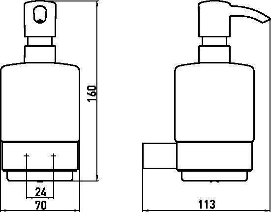 Emco Flüssigseifenspender LOFT Wandmodell, Kristallglas satiniert chrom-3