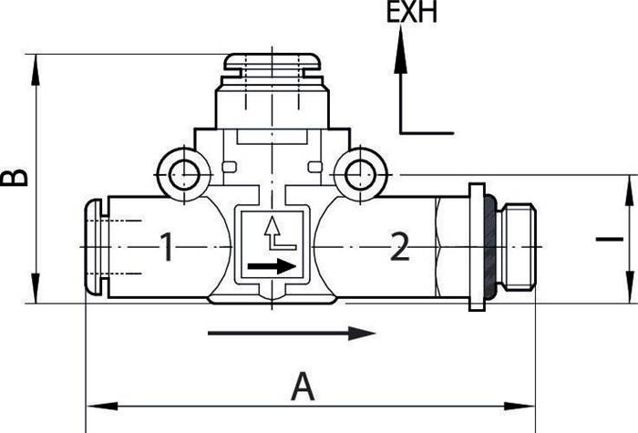 Schnellentlüftungsventil gef. Entl. G1/8 (Ausg.) - Schl.6 (Eing.)-2