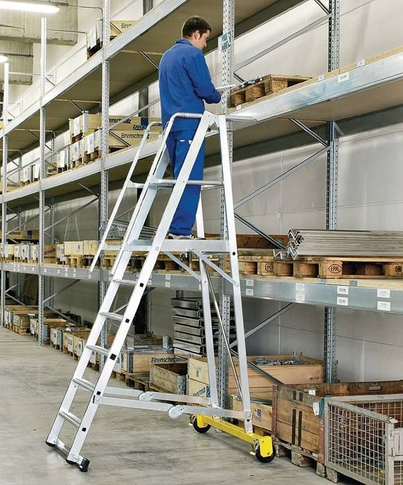 Zarges fahrbare Podestleiter ZAP Safemaster Plus S klappbar 12 Stufen-3