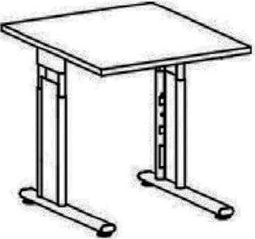 Geramöbel Rechtecktisch Flex BxH 800x800 mm C-Kufe silber, lichtgrau-5