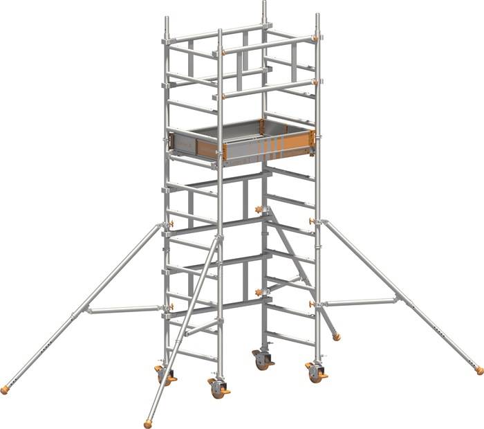 Fahrgerüst SoloTower Arbeits-B750xL1130mm Alu.Gerüsthöhe 3370mm 2 kN/m² LAYHER