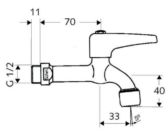 SCHELL Auslaufventil m Hebelgriff 270Grad auf/zu chrom DN 15-4