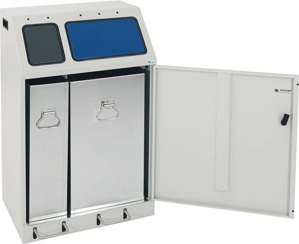 Wertstoffsammler Duplex 1x30,1x60l H920xB580xT380mm RAL 7035 RAL 7016,RAL 5010