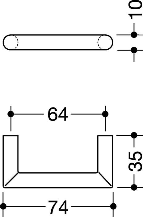 Möbelgriff 562.10.64 PA 92 grau 64mm D.10mm HEWI-2