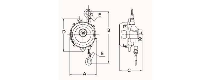 Balancer TCN 9359 Trgf.22-25kg Edelstahl-Drahtseil Seillänge 2,0m-2