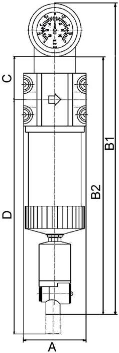 846101564,Mikrofilter mit Differenzdruckmanometer, 0,01 µm, G 1-2