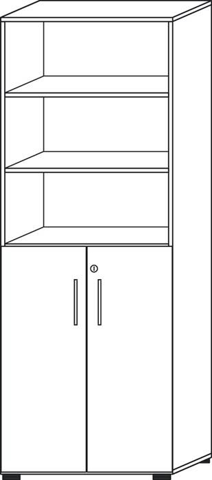 Schrank Teda-Z H2156xB800xT420mm weiß 6 OH (3 offen) 2 Türen zerlegt-4