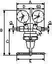 Leitungsdruckregler 200 bar inkl. Manometer G 1/4 IG 1 - 100 bar-3