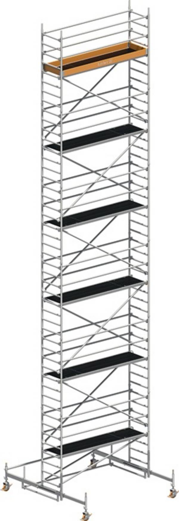 Fahrgerüst Uni Stand.P2 Arbeits-B750xL2850mm Alu.Gerüsthöhe 12610mm 2 kN/m²