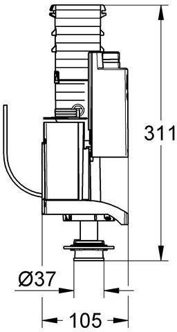 Grohe Ablaufventil AV1 mit Verlängerung 6-9 Liter einstellbar, ohne Ventilsitz, 42320000-10