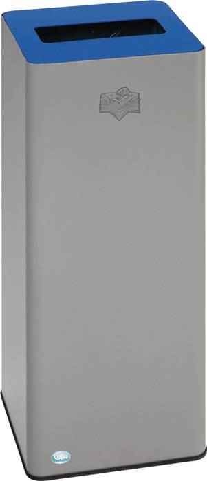 Wertstoffsammler 81l H700xB320xT320mm silber enzianblau Papierabfall VAR-0
