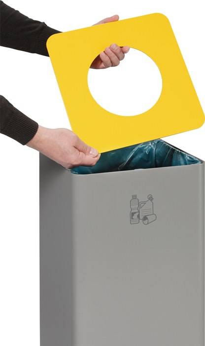 Wertstoffsammler 81l H700xB320xT320mm silber enzianblau Papierabfall VAR-2
