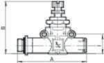 Drosselventil beidseitig, Gewinde-Schlauch, M5, Schlauch-Ø 4-2