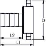 2/3 Schlauchverschraubung G 1 x 25 Ü-Mutter flachd. leichte Ausf. MS-3