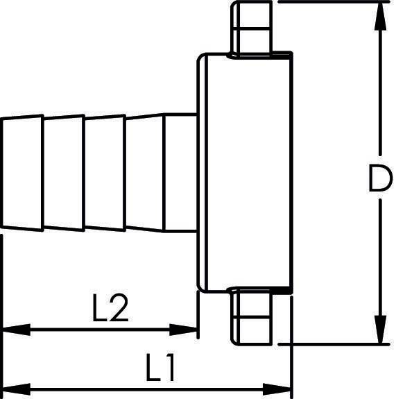2/3 Schlauchverschraubung G 1 x 25 Ü-Mutter flachd. leichte Ausf. MS-2
