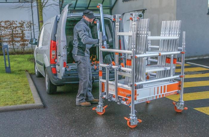 Fahrgerüst SoloTower Arbeits-B750xL1130mm Alu.Gerüsthöhe 4370mm 2 kN/m² LAYHER-4