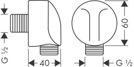 Hansgrohe FixFit Wandanschluss E ohne Rückflussverhinderer, DN 15, Mattschwarz-4