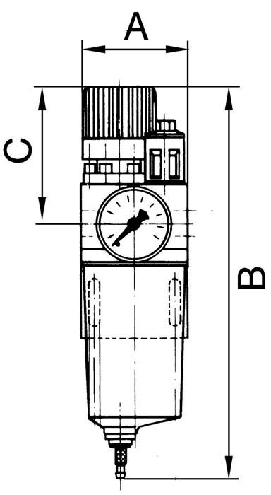 Kombi-Wartungseinheit, mit PC-Behälter, BG 1, G 1/2, 0,5 - 10 bar-3