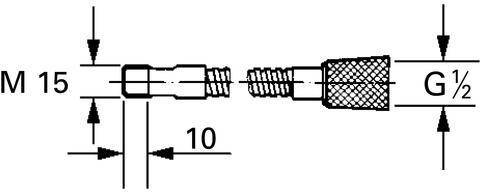 Grohe Brauseschlauch G 1/2", M15x1, für Spültischbatterien, herausziehbarer Auslauf, 1,500mm, Chrom, 46092000-5