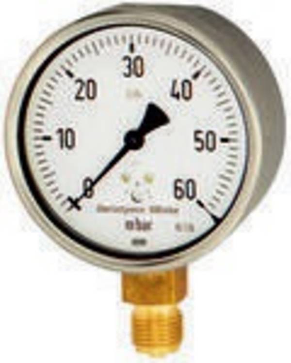 Kapselfedermanometer CrNi-Stahl G 1/2 unten 0 - 40 mbar D. 100