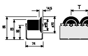 BITO BITO Rollenleiste PDS / H83 2400/T 72 Spurkranzrolle Kunststoff verzinkt 4102182-2