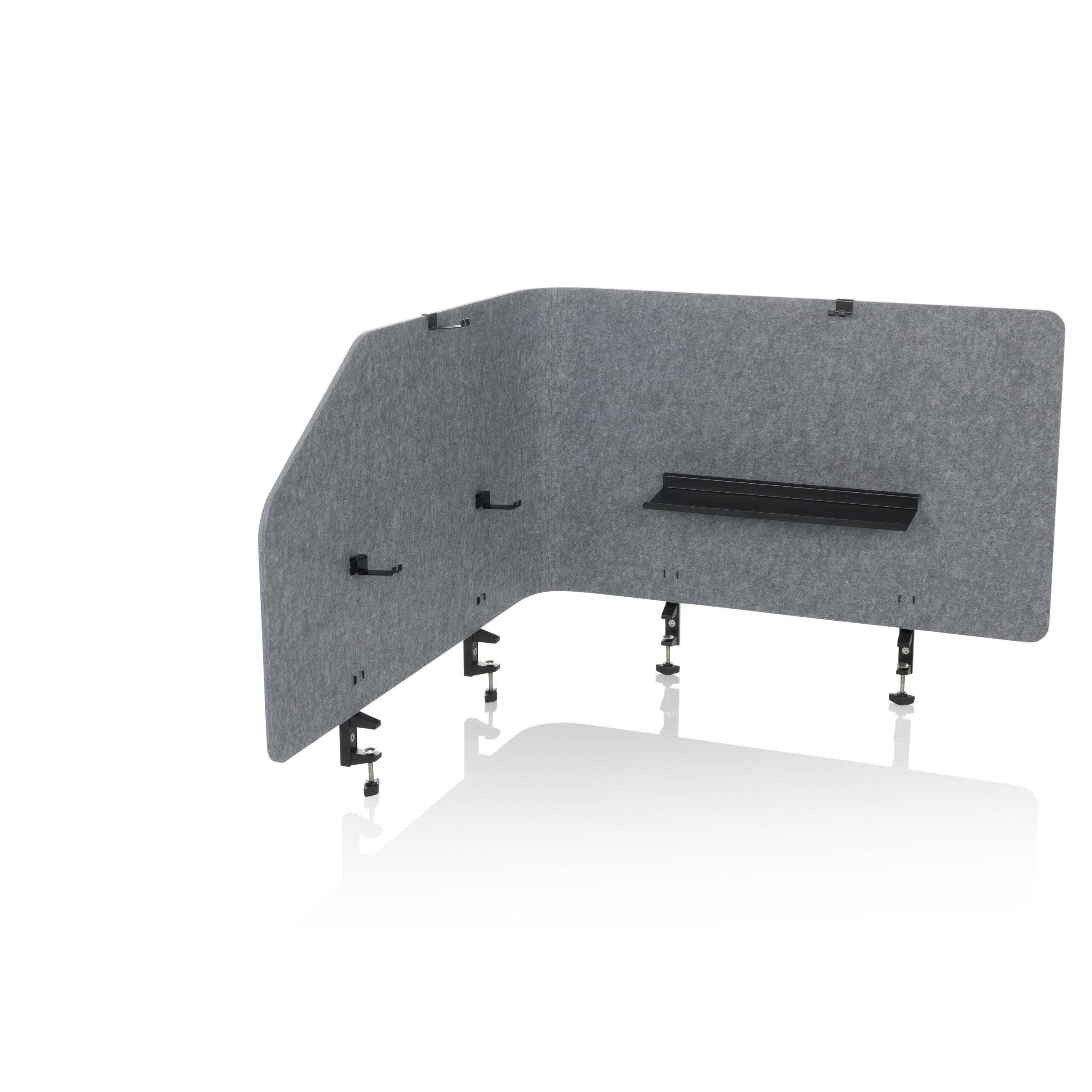 Akustik Tischtrennwand FLEXMIUT T TOP Kunststoff Textil grau hjh OFFICE-0