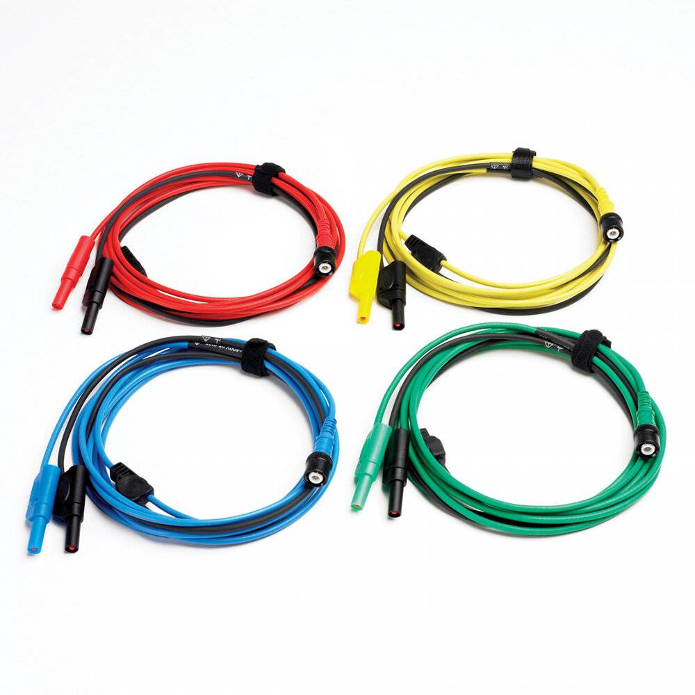 Set von 4 BNC zu 4mm Messleitungen 3m - Messleitungen-0