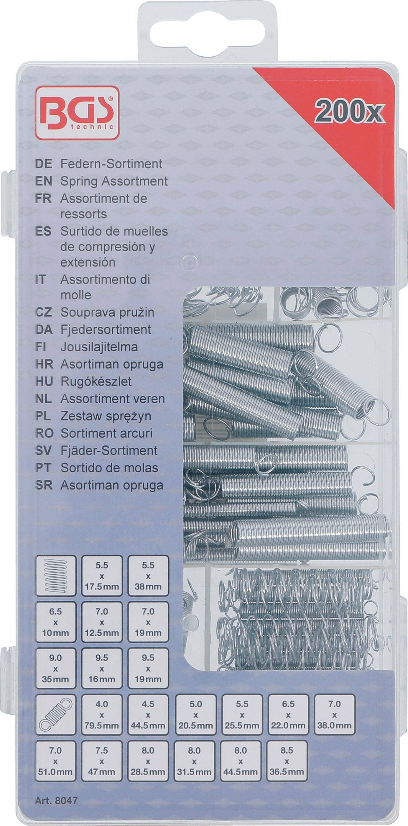 Federn-Sortiment, 200-tlg., Zug + Druckfedern-2