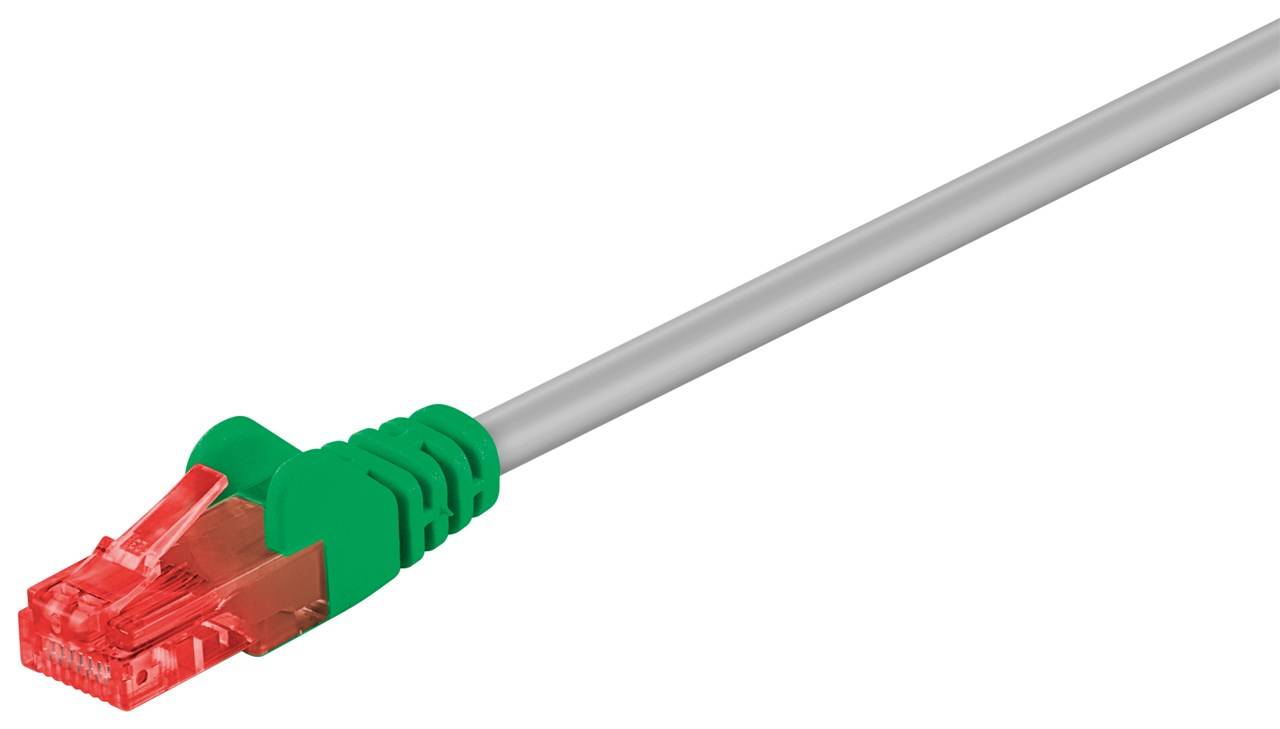 Goobay 68474 CAT 6 Crossover Netzwerkkabel RJ45 Stecker / 250 MHz / CCA Patchkabel / LAN Kabel U/UTP / Grau / 2m-0