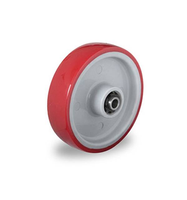 Einbaurad 100 mm Polyurethan rot "Edelstahl"