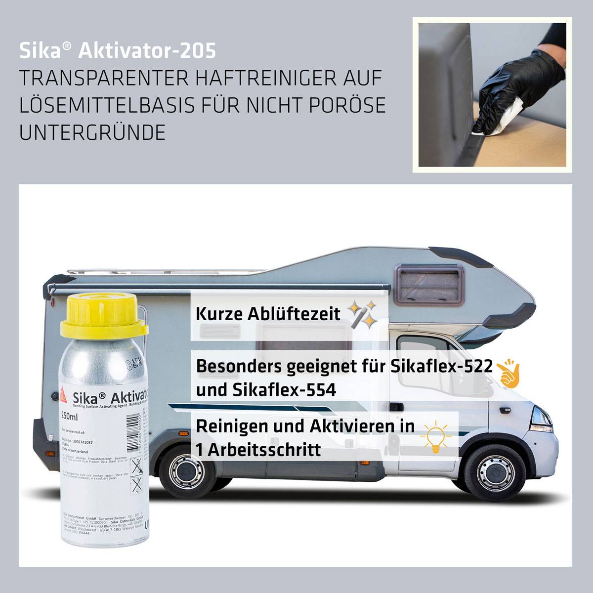 Sika Aktivator 205 Cleaner, Vorbehandlung Dose 250ml 423806-3