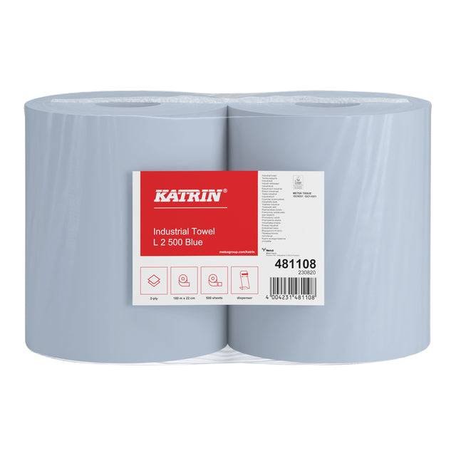 ELOS 481108 Putztuchrolle Katrin Classic L 2 L.ca.360 mmxB.ca.220 mm blau 2-lagi-0
